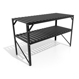 Zeige Details für Vitavia Aluminium Tisch für Gewächshäuser 2 Ablagen schwarz Bild von Vitavia Aluminium Tisch für Gewächshäuser 2 Ablagen schwarz